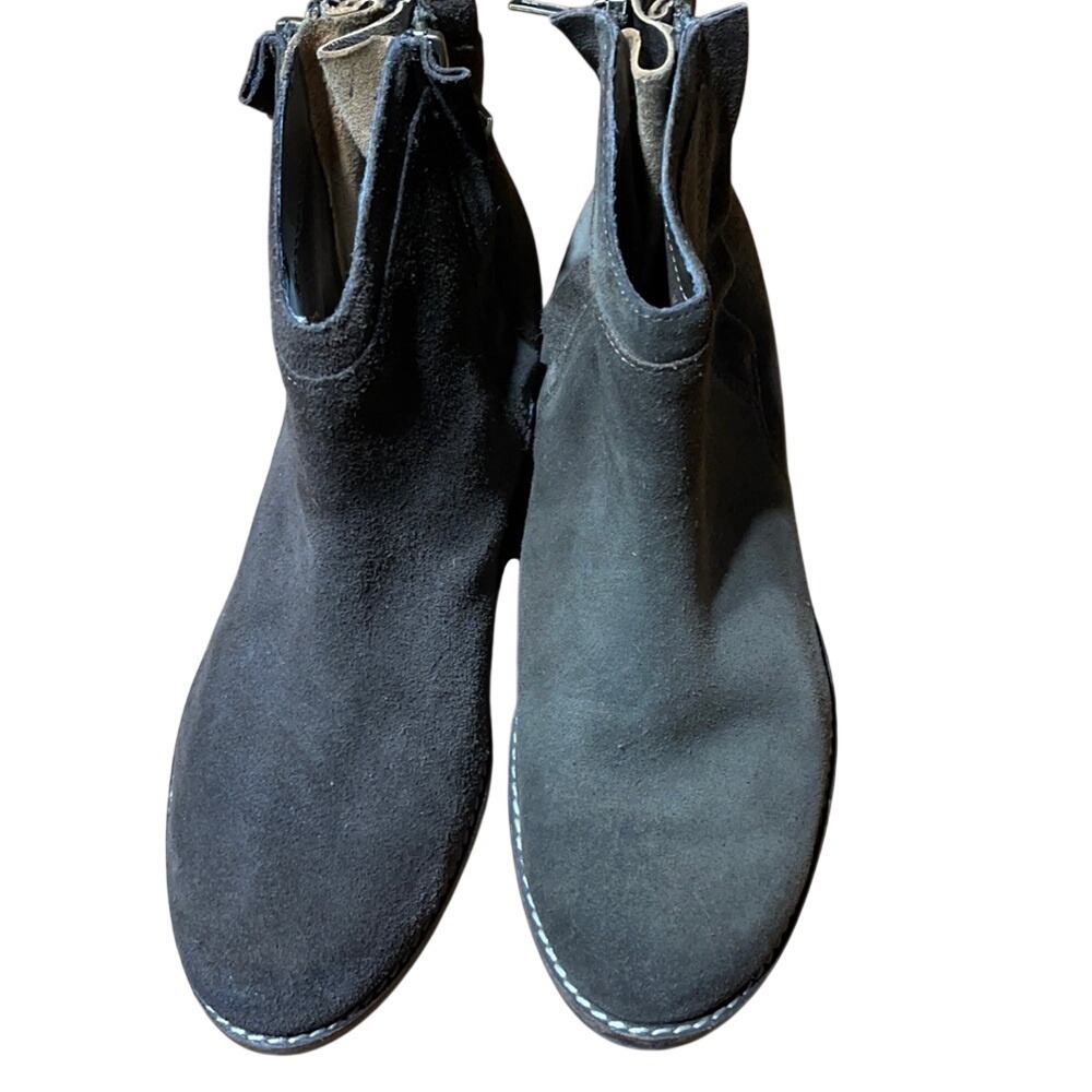 DV by Dolce Vita Womens Brown‎ Suede Ankle Boots Side Zip Stacked Heel Booties